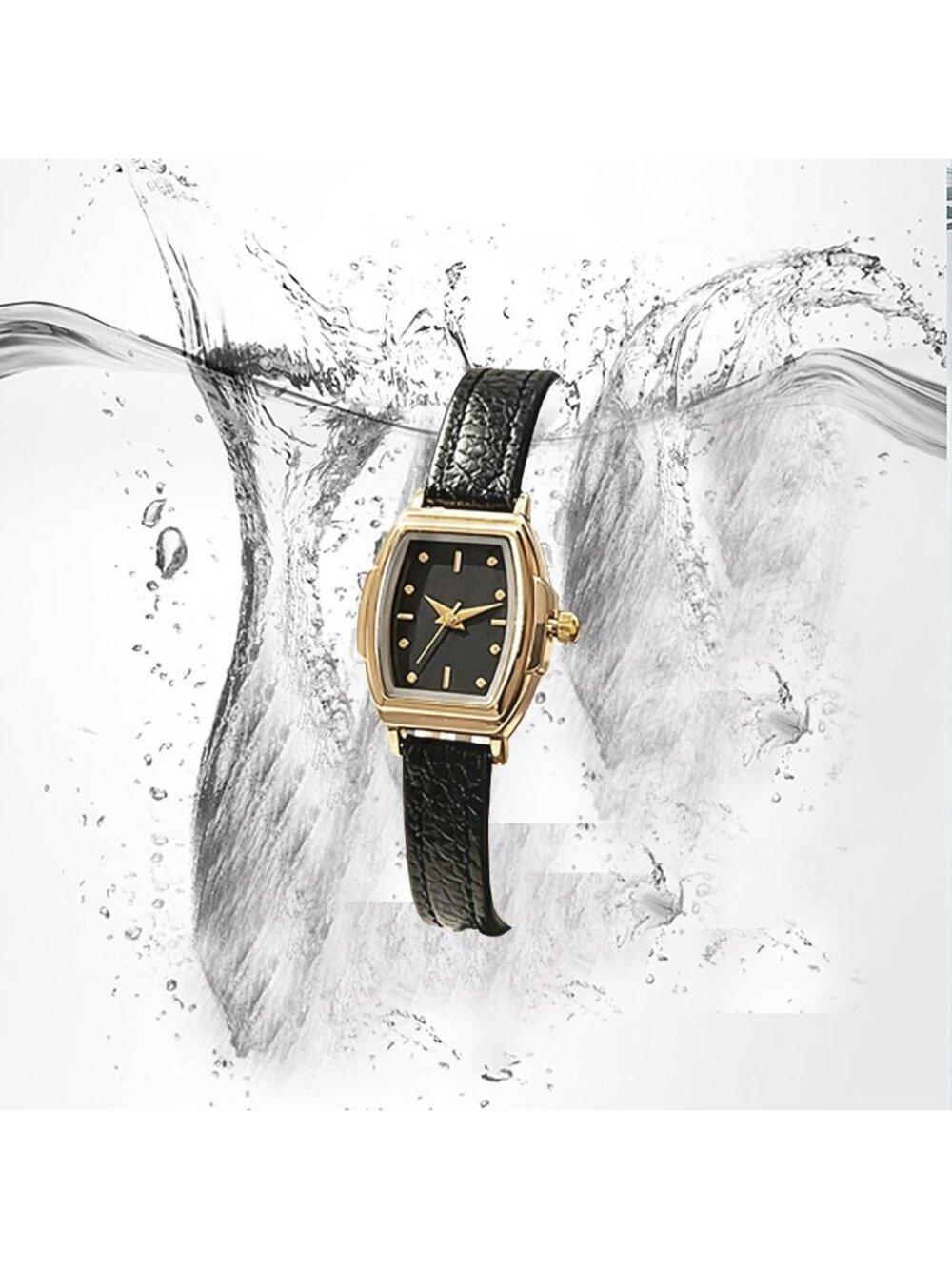 Women's Black Gold Vintage Retro Elegant Dress Rectangular Case Wrist Watch - Picture 7 of 7